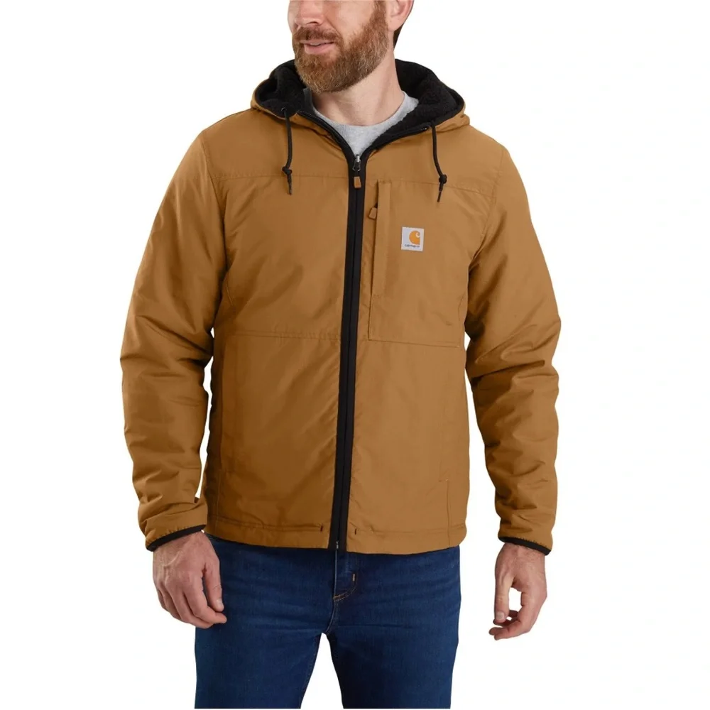 CARHARTT MEN'S RAIN DEFENDER RELAXED FIT FLEECE REVERSIBLE JACKET . High rated